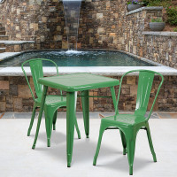 Flash Furniture CH-31330-2-30-GN-GG Metal Table Set in Green